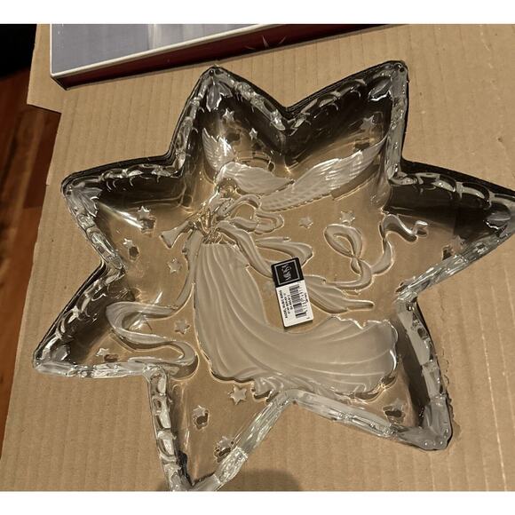 Mikasa Angel Music Star Crystal Serving Platter 13" Christmas Holiday Party NEW - Picture 3 of 9